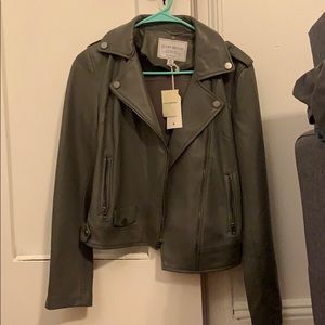 Lucky Brand NWT Grey Leather Jacket
